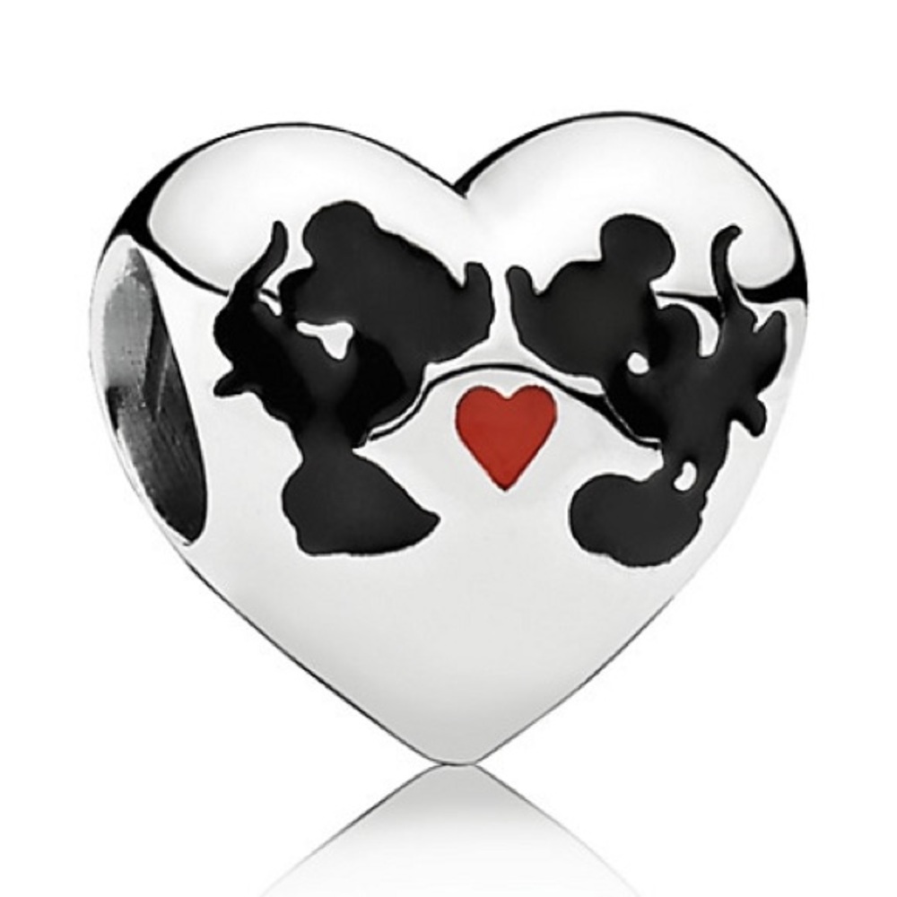 Heart-Shaped Mickey & Minnie Pandora Charm